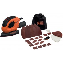 Black & Decker BEW230BC Mouse Szlifierka do detali (55W) + 15 akcesoriów i torba