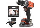 Black & Decker BLD683D1XK Bezszczotkowa wiertarka udarowa (50Nm/18V/1x2,0Ah), walizka
