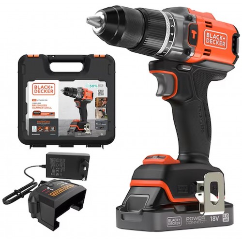 Black & Decker BLD683D1XK Bezszczotkowa wiertarka udarowa (50Nm/18V/1x2,0Ah), walizka