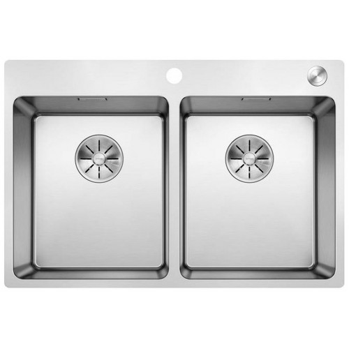 BLANCO Zlewozmywak ANDANO 340/340-IF/A Stal polerowana,korek auto.,InFino 525248