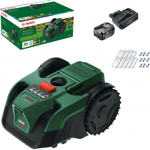 BOSCH VISIMOW18V-100 Kosiarka automatyczna, 1x 4,0Ah, zapasowe noże 06008E1002 BOSCH VISIMOW18V-100 Kosiarka automatyczna, 1x 4,0Ah, zapasowe noże 06008E1002
