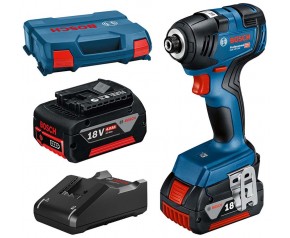 BOSCH GDR 18V-200 Aku klucz udarowy L-Case, 2x GBA 18V 4,0Ah, GAL 18V-40 06019J2107