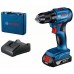 BOSCH GSR 185-LI Akumulatorowa wiertarko-wkrętarka, 1x2Ah, GAL 18V-20, walizka 06019K3001