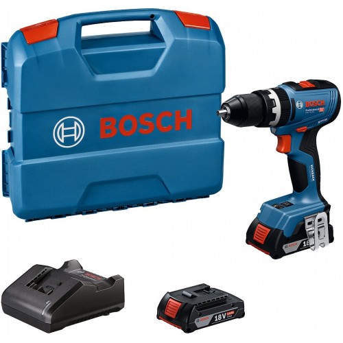 BOSCH GSB 18V-65 PROFESSIONAL Wiertarka udarowa, 2x 2.0Ah, L-Case 06019N3100
