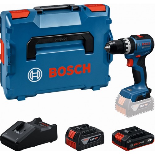 BOSCH GSB18V-52 PROFESSIONAL Aku wiertarko-wkrętarko udarowa,2,0Ah+4,0Ah,L-BOXX 06019S0122