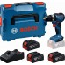 BOSCH GSB18V-52 PROFESSIONAL Aku wiertarko-wkrętarko udarowa, 3x 5,0Ah, L-BOXX 06019S0128