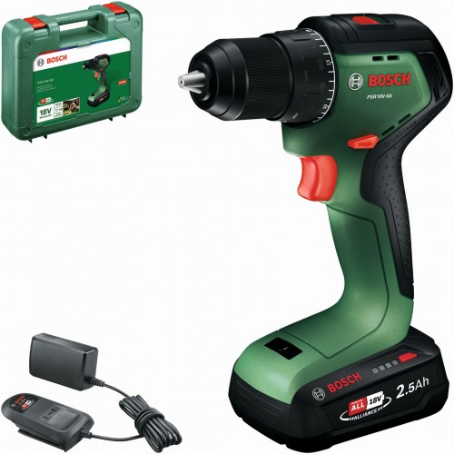 BOSCH PSR18V-60 Wiertarko-wkrętarka akumulatorowa, 1x2,5Ah, Walizka 06039D7201 BOSCH PSR18V-60 Wiertarko-wkrętarka akumulatorowa, 1x2,5Ah, Walizka 06039D7201