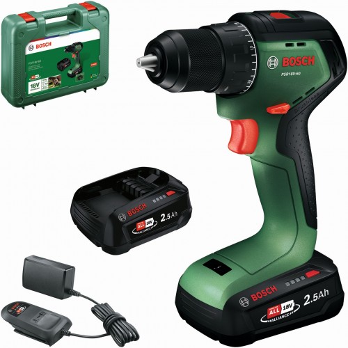 BOSCH PSR18V-60 Wiertarko-wkrętarka akumulatorowa, 2x2,5Ah, Walizka 06039D7202 BOSCH PSR18V-60 Wiertarko-wkrętarka akumulatorowa, 2x2,5Ah, Walizka 06039D7202