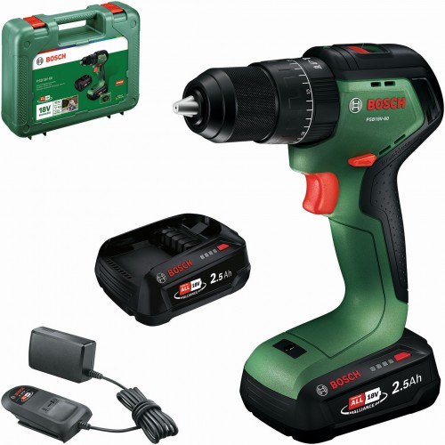 BOSCH PSB18V-60 Akumulatorowe wiertarko-wkrętarki udarowe, 2x2,5Ah, Walizka 06039D7302