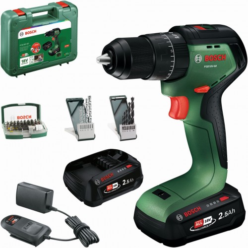 BOSCH PSB18V-60 Aku wiertarko-wkrętarki udarowe, 2x2,5Ah, Walizka 06039D7304