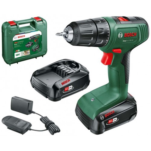 BOSCH EasyDrill 18V-40 (2x 2 Ah) + AL18V-20 Aku 2-biegowa wiertarko-wkrętarka 06039D8005