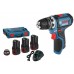 BOSCH GSR 12V-15 Professional Wiertarko-wkrętarki akumulatorowe + 3x akku 2,0Ah 0615990FA2