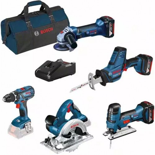 BOSCH zestaw 18V: GSR + GST + GWS + GKS + GSA + 3 x GBA 4,0 Ah + GAL 0615990L59