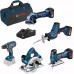 BOSCH zestaw 18V: GSR + GST + GWS + GKS + GSA + 3 x GBA 4,0 Ah + GAL 0615990L59
