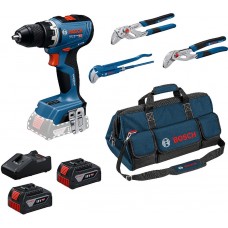 BOSCH GSR 18V-65 PROFESSIONAL Wiertarko-wkrętarka, 3 szczypce hydrauliczne 0615A5007J