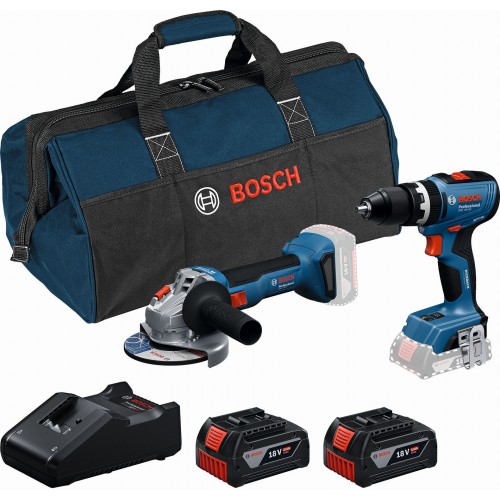 BOSCH PROFESSIONAL GSB 18V-65 + GWS 18V-8 + (2x GBA 4.0Ah +GAL 18V-40 +torba) 0615A5008Z