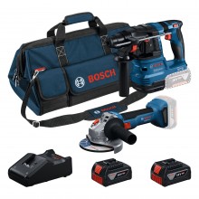 BOSCH GWS+GBH+2×GBA 18V 4.0Ah+GA+torba 2-częściowy zestaw narzędzi 18 V 0615V0003C