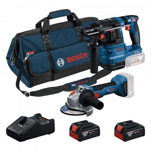 BOSCH GWS+GBH+2×GBA 18V 4.0Ah+GA+torba 2-częściowy zestaw narzędzi 18 V 0615V0003C
