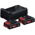 BOSCH Expert 2 akumulatory EXBA18V-40 + ładowarka GAL12V/18V-80 1600A0373J