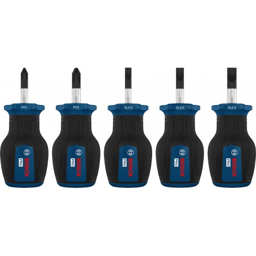 Bosch PRO Zestaw wkrętaków PH/SL z krótką rękojeścią, 5 szt. 1600A03HU6 Bosch PRO Zestaw wkrętaków PH/SL z krótką rękojeścią, 5 szt. 1600A03HU6