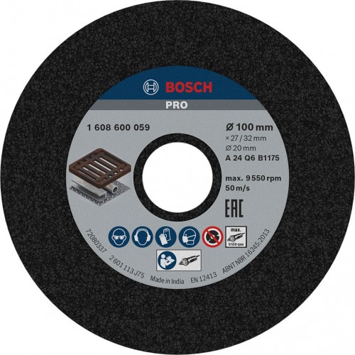 BOSCH Ściernica tarczowa do metalu PRO Metal Grinding Wheel, 100x27x20 mm, G24 1608600059