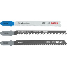 BOSCH Stichsägeblatt Set Wood and Metal Basic, 3-tlg. 2607012076