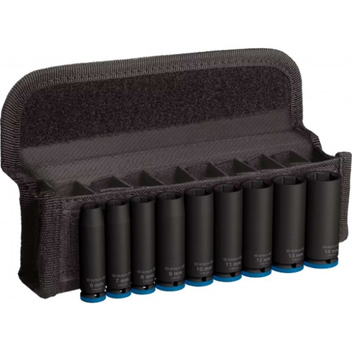 BOSCH Zestaw nasadek PRO Impact Socket Set, 1/4", głębokie, 9 szt. 2608003035