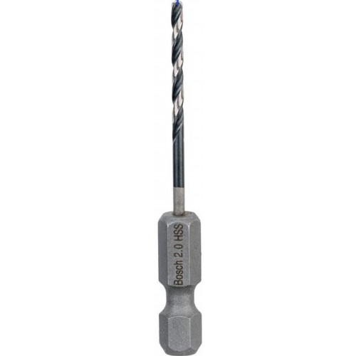 BOSCH Wiertło spiralne HSS 2,0 mm, z chwytem sześciokątnym 2608577045