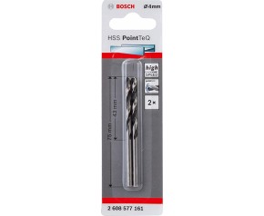 BOSCH Wiertło spiralne HSS PointTeQ 4,0 x 43 mm, 2 szt 2608577161
