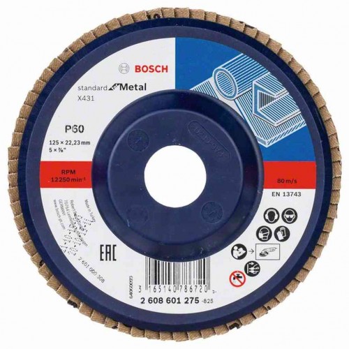 BOSCH Listkowa tarcza szlifierska X431, Standard for Metal,125 mm, 22,23 mm, 60 2608601275