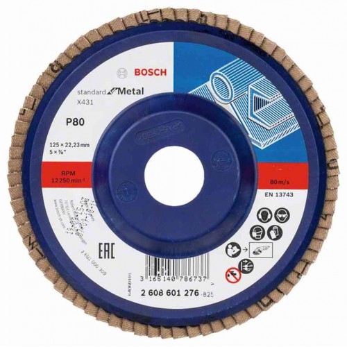 BOSCH Listkowa tarcza szlifierska X431, Standard for Metal,125 mm, 22,23 mm, 80 2608601276