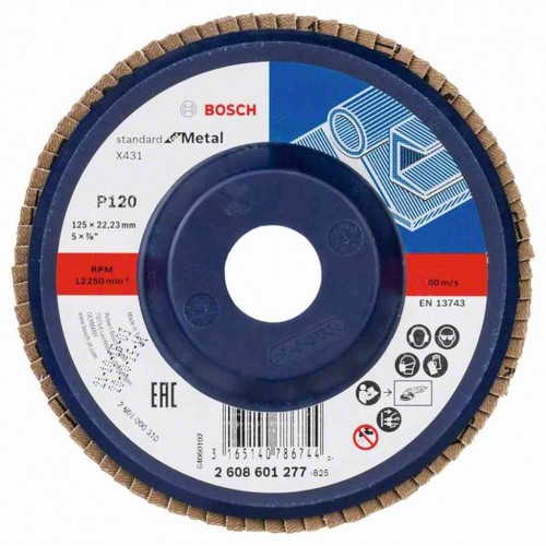 BOSCH Listkowa tarcza szlifierska X431, Standard for Metal,125 mm, 22,23 mm,120 2608601277