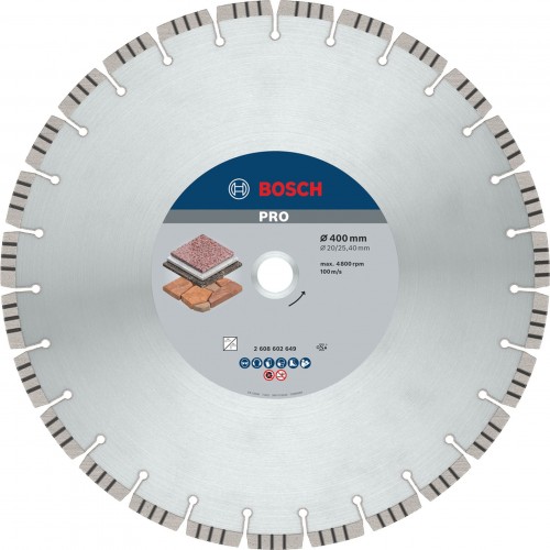 BOSCH Tarcza diamentowa do kamienia PRO Stone Diamond Disc, 400 x 20/25,4 mm 2608602649 BOSCH Tarcza diamentowa do kamienia PRO Stone Diamond Disc, 400 x 20/25,4 mm 2608602649