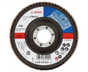 BOSCH Listkowa tarcza szlifierska X431, Standard for Metal, 115 mm, 22,23 mm, 60 260860365