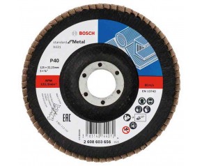 BOSCH Listkowa tarcza szlifierska X431, Standard for Metal,125 mm, 22,23 mm, 40 2608603656