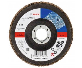 BOSCH Listkowa tarcza szlifierska X431, Standard for Metal,125 mm, 22,23 mm, 40 2608603716