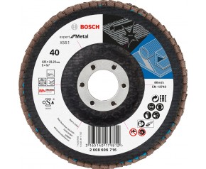 BOSCH Expert for Metal Listkowa tarcza szlifierska X551, 125x22,23mm, 40, 2608606716
