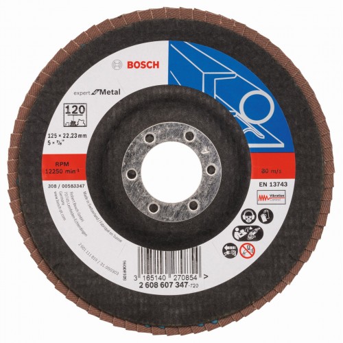 BOSCH Expert for Metal Listkowa tarcza szlifierska X551, 125x22,23mm, 120, 2608607347 BOSCH Expert for Metal Listkowa tarcza szlifierska X551, 125x22,23mm, 120, 2608607347