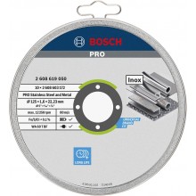 BOSCH Korundowa tarcza tnąca PRO Stainless Steel and Metal, 125 × 1,6 × 22,23mm 2608619050