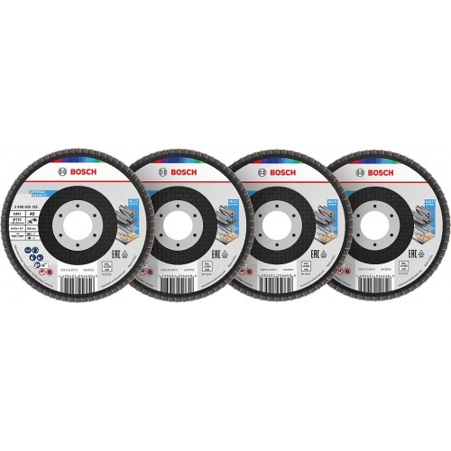 BOSCH Zestaw tarcz listkowych X451, 115 × 22,23 mm, G40; 60; 80; 120, T29 2608626161
