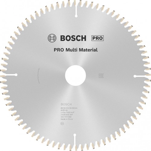 BOSCH Tarcza pilarska PRO Multi Material, 216 × 2,5 × 30 mm, T80 2608640447