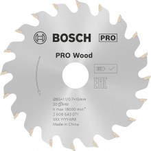 BOSCH Tarcza pilarska PRO Wood cordless 85x1,1/0,7mm, 2608643071