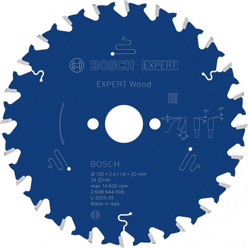 BOSCH Tarcza pilarska EXPERT Wood, 130 × 2,4 / 1,6 × 20 mm, T24 2608644006