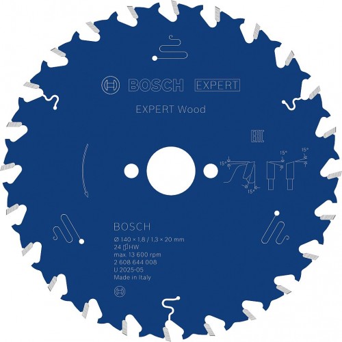 BOSCH Tarcza pilarska EXPERT Wood, 140 × 1,8 / 1,3 × 20 mm, T24 2608644008