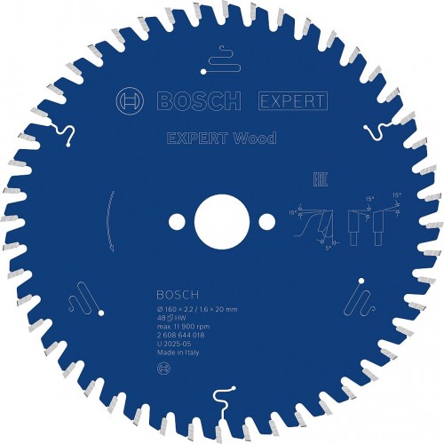 BOSCH Tarcza pilarska EXPERT Wood, 160 × 2,2 / 1,6 × 20 mm, T48 2608644018