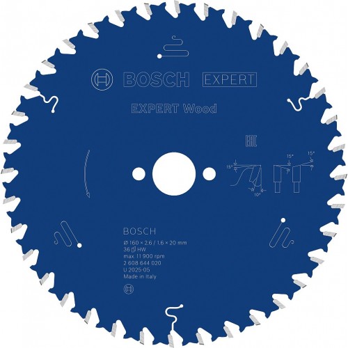 BOSCH Tarcza pilarska Expert for Wood 160 × 2,6/1,6 × 20 mm, T36 2608644020