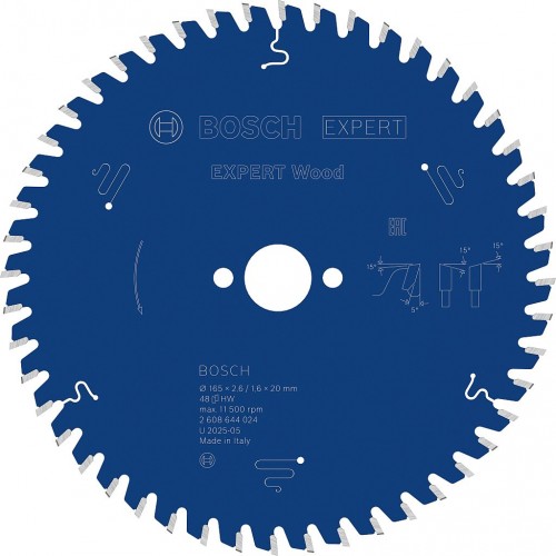 BOSCH Tarcza pilarska Expert for Wood 165 × 2,6/1,6 × 20 mm, T48 2608644024