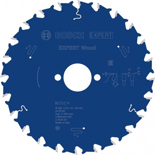 BOSCH Tarcza pilarska Expert for Wood 165 × 2,6/1,6 × 30 mm, T24 2608644025