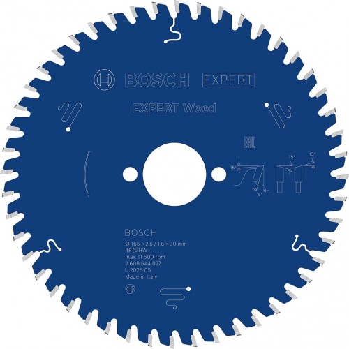 BOSCH Tarcza pilarska Expert for Wood 165 × 2,6/1,6 × 30 mm, T48 2608644027