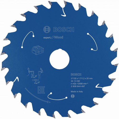 BOSCH Ostrze do piły tarczowej bezprzewodowej Expert Wood 120x20x1,7/1,2x24T 2608644497